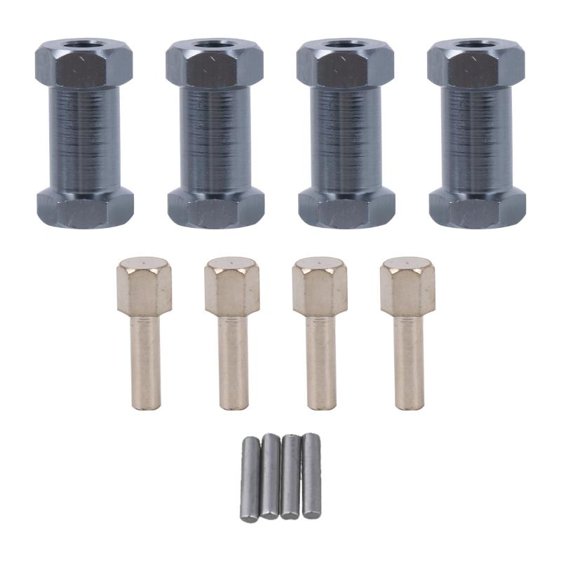 Mxfans 4個入れ 12x25mm アルミ合金 T10130 ホイール六角ハブ拡張アダプタ RC1:10ロッククローラーカーのため (チタンカラー)