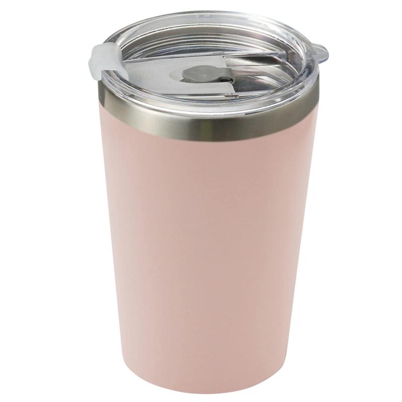 Dolce duo 蓋付きタンブラー ふた付 コンビニカップ コーヒータンブラー 保温 保冷 ステンレス 400ml ピンク コンビニカップ AM-4036本体サイズ：Φ8.8×h12.5cm（400ml）色：ピンク素材・材質：カップ/ステンレス　蓋/ポリプロピレン・シリコン・TPE原産国：中国BOXサイズ：約10×10×h14cmコーヒーカップのサイズによっては、うまく使用できないことがございます。予めご了承くださいませ。
