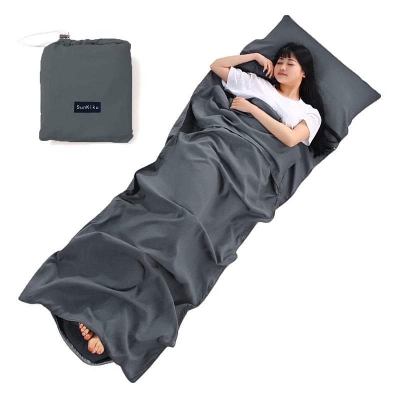 SunKiku インナーシーツ 75x210cm 山小屋泊に最適 インナーシュラフ 軽量 寝袋 丸洗い可 封筒型 肌触り良い 収納バッグ付き memorishop-10037944 メモリーショップ パッケージ画像