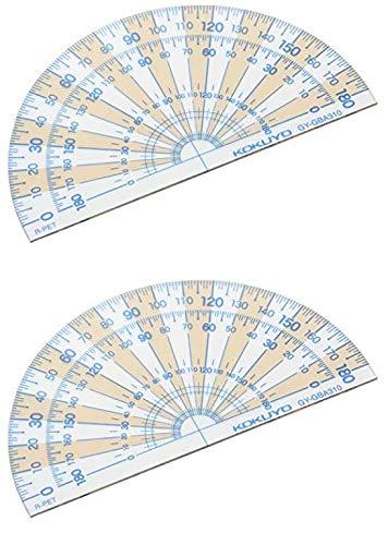 【2個セット】コクヨ 分度器 まなびすと 再生PET樹脂製 90x50mm 半円 GY-GBA310