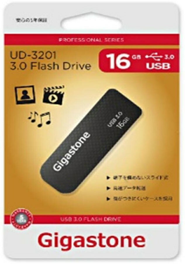 16GB Gigastone USBメモリ スライド式 USB3.0対応USBフラッシュメモリ 16GB 高速転送 GJU3-16GF ギガストーン WIN/MAC/LINUX対応