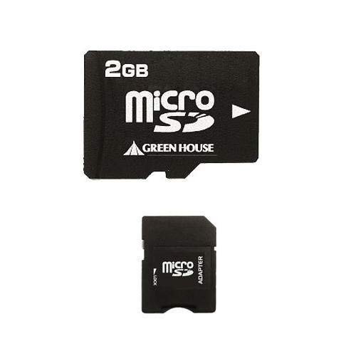 Rakuten - 2GB microSDカード グリーンハウス 2GB SDカード変換アダプタ付属 携帯電話におすすめ GH-SDMR2GA