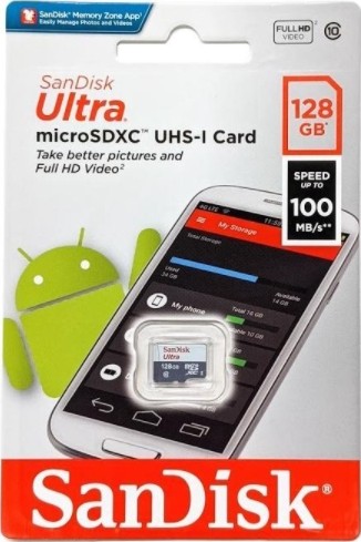 Rakuten - 128GB サンディスク microSDXCカード 128GB 100MB/s Class10 UHS-I対応 SanDisk マイクロSDカード SDSQUNR-128G-GN3MN フルHD録画メモリ