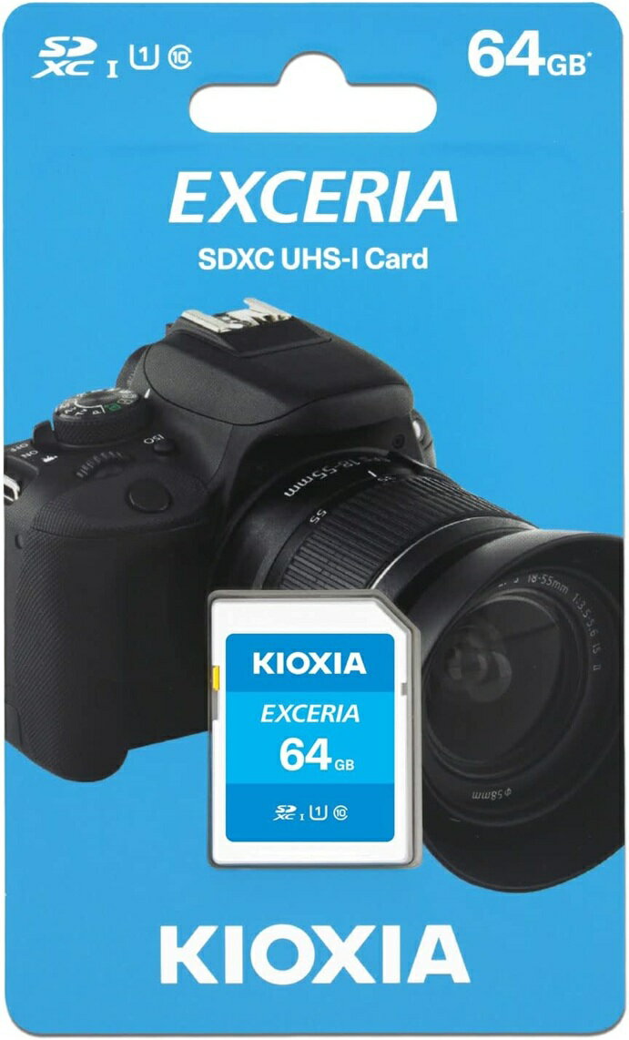 Rakuten - キオクシア 64GB SDXCカード KIOXIA 64GB Class10 UHS-I対応 キオクシアメモリカード 100MB/秒 EXCERIA LNEX1L064GG4 日本製 東芝