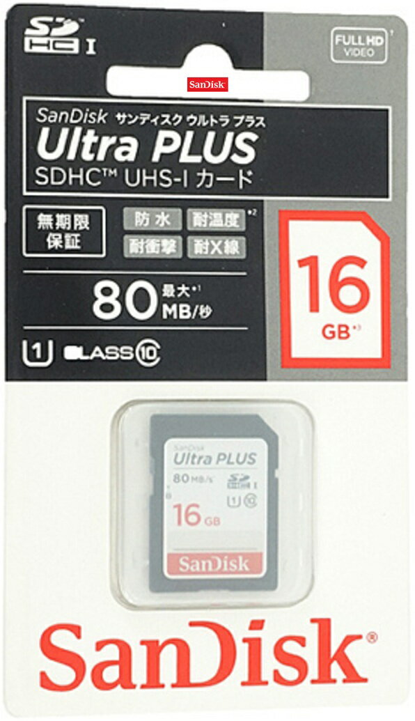 Rakuten - サンディスク SDHCカード 16GB UHS-I Class10対応 ウルトラプラスSDカード 80MB/秒 SDSDUSC-016G-JNJIN フルHD録画対応 国内正規品
