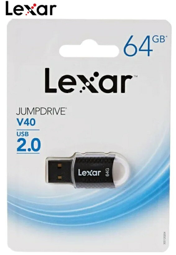 64GB フラッシュドライブ Lexar JumpDrive V40 小型 USBメモリ 64GB USB2.0 LJDV40-64GABBKJP レキサー ブラックコンパクトフラッシュメモリ