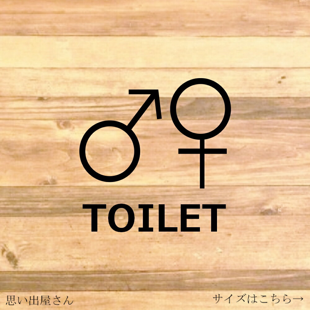 【トイレサイン・トイレマーク】【トイレ・レストルーム】ユニークなデザインが大人気♪男女マークでToiletステッカー♪【お手洗い・便所・店舗・デパート】【カッティングシール・カッティングシート】