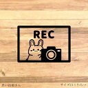 【カー用品・カー用商品・車用品・車用商品】うさぎちゃんが可愛い!RECステッカー!【煽り運転防止・録画中・防犯カメラ・ドラレコ・カメラ】【カッティングシール・カッティングシート】