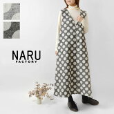 【NARU ナル】丸柄 ジャズネップデニム ジャンパースカート (652823)