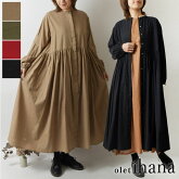 【olet ihana オレットイハナ】(BARNDOOR バーンドア) コットン 比翼 前開き ワンピース (1185016g)