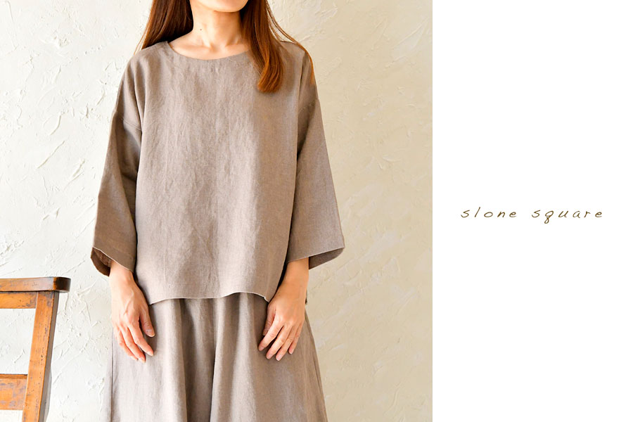 ＊【最大3000円OFFクーポン】【slone square スロンスクエア】リネン 後ろ ボタン ...