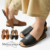 【MENORQUINA メノルクイナ】レザー バックストラップ フラットサンダル nappa (550)