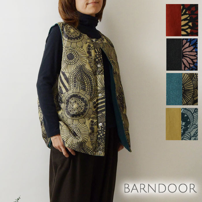 【SALE 40%OFF】【BARNDOOR バーンドア】中綿 リバーシブル ベスト (1191109g)レディース 秋 冬 大人可愛い ゆったり アウター 防...