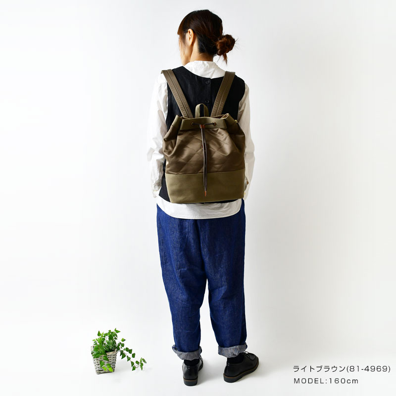 CLEDRAN クレドラン BOUR RUCKSACK ボアー ナイロン×キャンバス キルティング リュック（CL-3231） レディース バック 通勤 通学 オフィス 軽い 大容量 かわいい おしゃれ 上品 大人 旅行 サブバッグ リックサック デイバッグ ナチュラル 日本製 正規品