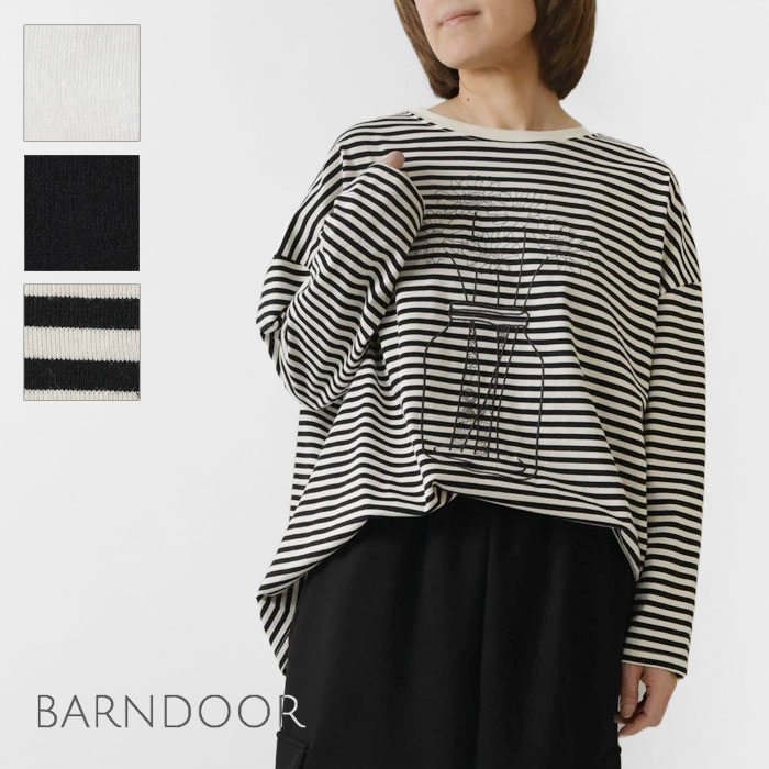 【BARNDOOR バーンドア】天竺 デイジー刺繍 ロングスリーブ カットソー / ロンT (1191157H)