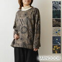 【SALE 40%OFF】【BARNDOOR バーンドア】裏起毛 ニットソー ワイド プルオーバー(1184005g)レディース 秋 冬 北欧 花柄 暖か 温か ゆったり 大人可愛い ナチュラル 服 シンプル おしゃれ コーディネート ナチュランド 人気 30代 40代 50代