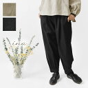 *【10%OFFクーポン対象商品】【ina イナ】コットンリネン 裾ダーツ入りパンツ (251113)レディース 春 夏 ロング 麻 テーパード ウエストゴム ...