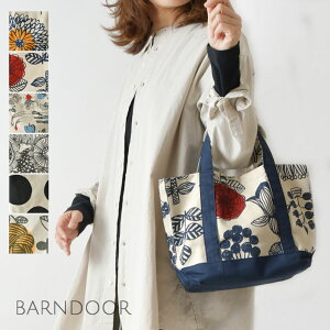 ＊【10%OFFクーポン対象商品】【BARNDOOR バーンドア】帆布 キャンバス スモール トートバッグ (1153143g)レディース 春 夏 秋 冬 綿 コットン 布製 ハンドバッグ ランチ サブバッグ 北欧 ナチュラル おしゃれ ナチュラン 通勤 通学 軽い 軽量 コンパクト 花