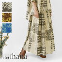 *【10%OFFクーポン対象商品】【olet ihana オレットイハナ】(BARNDOOR バーンドア) 綿ボイル はんこ幾何学柄 フレアースカート (119...