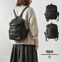 ＊【10 OFFクーポン対象商品】【REN レン】BAREシリーズ レザー ボックス リュック / やぎ革 ベアー (1-11-35665)正規品 レディース バッグ かばん バックパック 本革 山羊革 ゴート goat 通勤 通学 小さめ 軽量 30代 40代 50代 デイパック 母の日