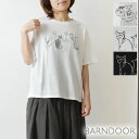 アニマル刺繍 Tシャツ / カットソー (1175087g)春 夏 ゆったり 大人可愛い フレンチブル トイプー 犬 猫 ネコ 北欧 動物 ナチュラル 服 シンプル おしゃれ きれいめ 人気 30代 40代 50代 60代 ナチュランド