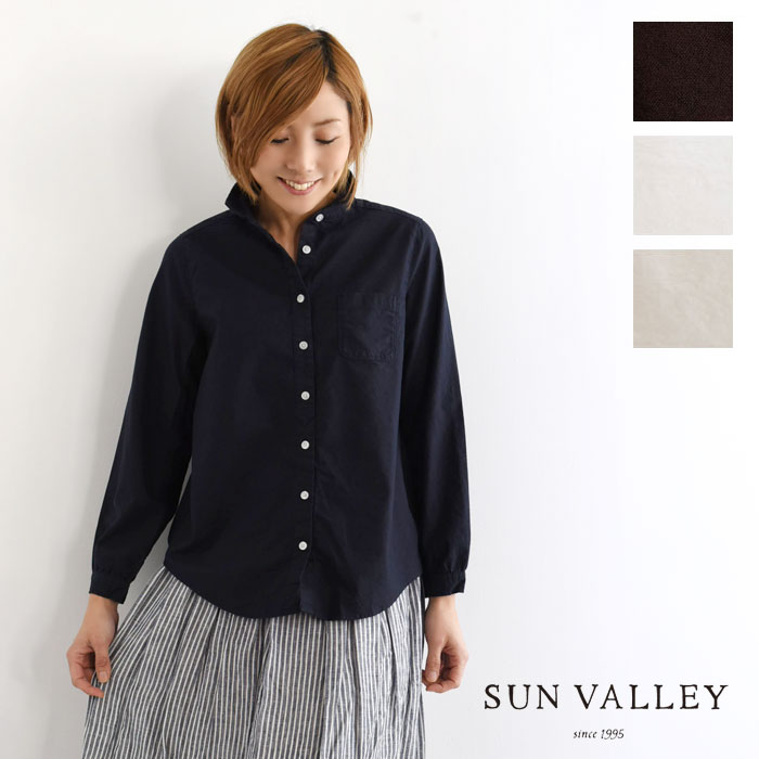 ＊【12 OFFクーポン対象商品】【SUN VALLEY サンバレー】製品染め オックス レギュラー シャツ(skt001006)レディース 定番 服 カジュアル きれいめ 上品 おしゃれ ナチュラル シンプル 30代 40代 50代 ブラウス ベーシック ナチュランド