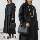 ＊【10%OFFクーポン対象商品】【Beaure ビュレ/ヴュレ】カウレザー フラップ付き ワンハンドル ショルダーバッグ / A4サブトートバッグ付 (B23415)レディース 本革 肩掛け 斜め掛け ハレの日バッグ セレモニーバッグ フォーマル オケージョン 冠婚葬祭 法事 学校行事