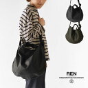 *【10%OFFクーポン対象商品】予約【REN レン】2way サークル レザー ショルダーバッグ BARE FUKURO (1-11-30642)本革 やぎ革...
