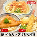 讃岐うどん4食 冷凍 具材/出汁/うどん付 3種から選べる かきあげうどん 海老天うどん きつねうどん レンチン 電子レンジ 冷凍讃岐うどん さぬきうどん こんぴら茶屋 あっとん麺工房 香川 ギフト 贈り物 そのまんまさぬきうどん