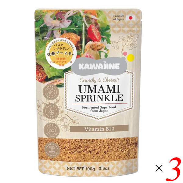 KAWAIINE 酒粕とナッツからできた植物性パルメザン風味 100g 3個セット プラントベース 食品