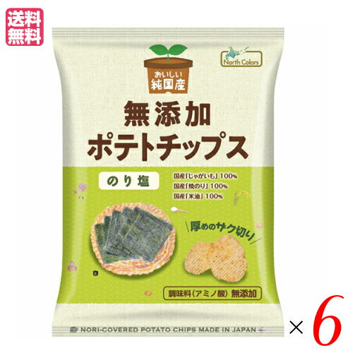 ポテチ ポテトチップス 無添加 おいしい純国産 無添加ポテトチップス のり塩 55g ノースカラーズ 6袋セット 送料無料