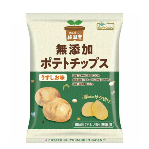 ポテチ ポテトチップス 無添加 おいしい純国産 無添加ポテトチップス うすしお味 55g ノースカラーズ 送料無料