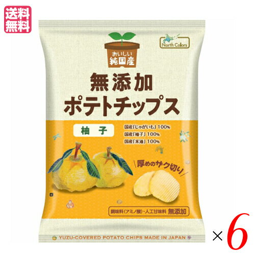 ポテチ ポテトチップス 無添加 おいしい純国産 無添加ポテトチップス 柚子 53g ノースカラーズ 6袋セット 送料無料