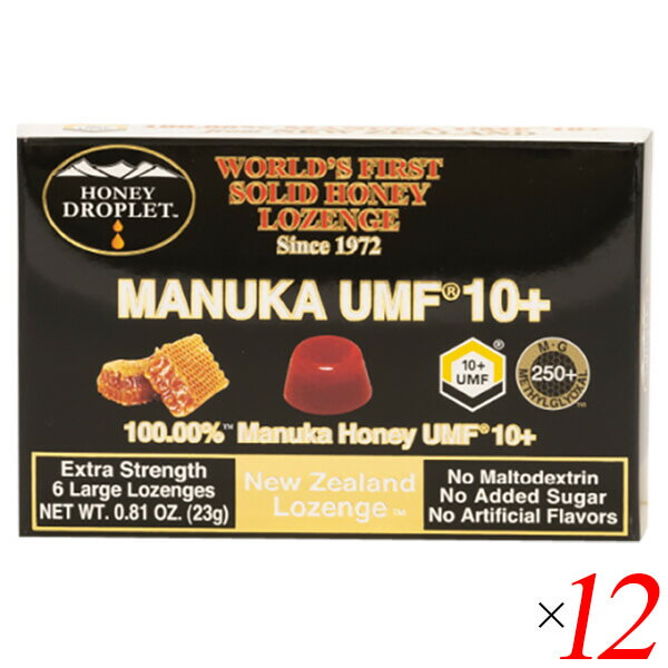 マヌカハニー キャンディ のど飴 ハニードロップレット マヌカハニーUMF10+（のど飴）18g/6粒12個セッ..