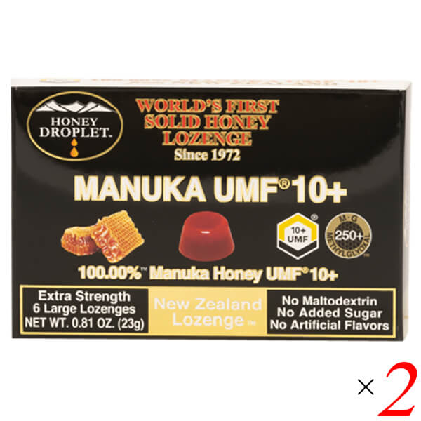 【スーパーSALE！ポイント2倍！300円クーポン！】マヌカハニー キャンディ のど飴 ハニードロップレット マヌカハニーUMF10+（のど飴）18g/6粒2個セット ハニージャパン