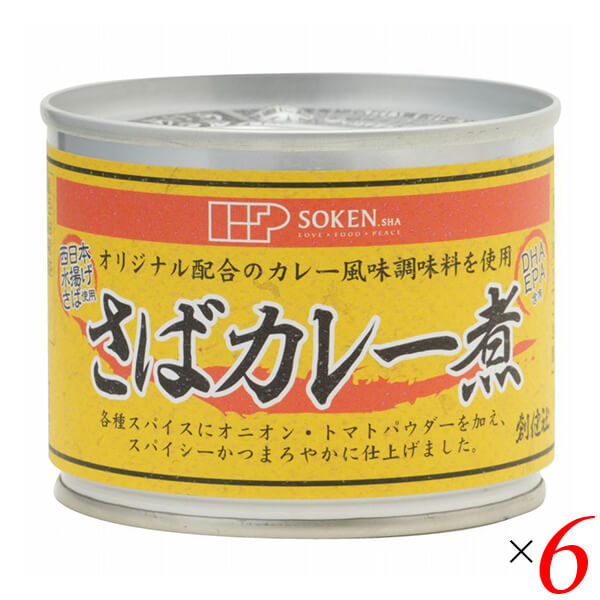 【BF限定!100円クーポン!学割2倍!】創健社 さばカレー煮 190g(固形量140g) 6個セット 送料無料