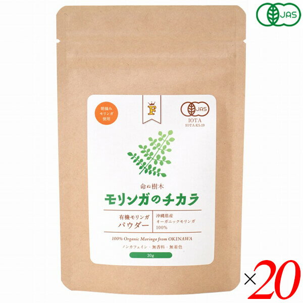 【BF限定!100円クーポン!学割2倍!】モリンガ 粉末 パウダー Free Our Soul モリンガのチカラ パウダー 30g 20個セット 送料無料