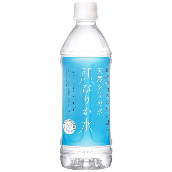 肌ぴりか水 500ml 天然シリカ水 コニサーオイル 温泉水 弱アルカリ 飲用