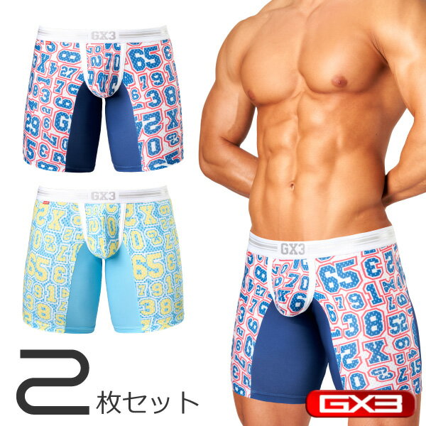 【2枚パンツセット】GX3/ジーバイスリー GLOSS SPORTS ナンバリング ロングボクサーパンツ