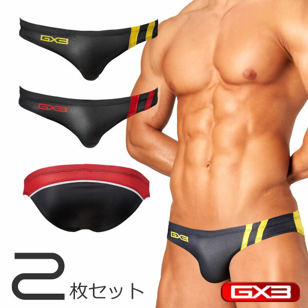 【2枚パンツセット】GX3/ジーバイスリー GLOSS TOUCH DX BLACK ダブルライン ビキニ 1