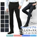 スラックス スリム メンズ ノータック ローライズ ストレッチ 洗える ウォッシャブル パンツ 春夏秋 ビジネス ビジカジ カジュアル オシャレ クールビズ cool biz 美脚 タイト 細身 お洒落