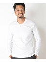 シルケットスムースVネックカットソー MEN'S BIGI メンズ ビギ トップス カットソー・Tシャツ ホワイト グレー レッド ブラック