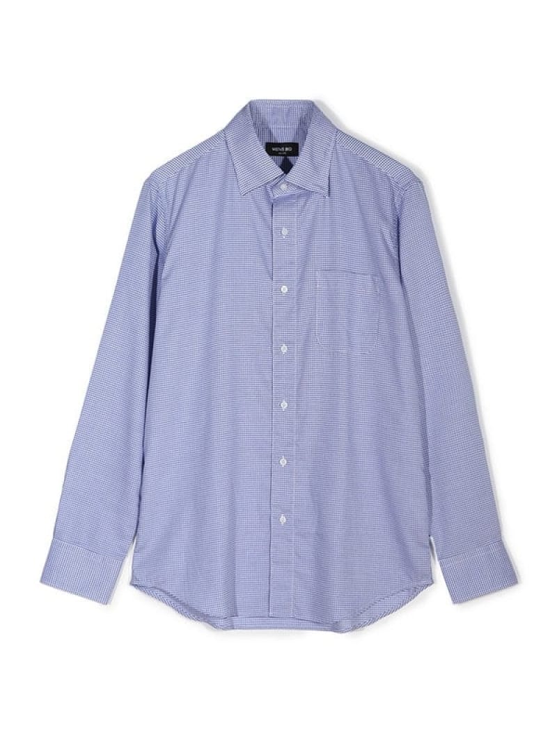 コットンドビードレスシャツ MEN'S BIGI メンズ ビギ トップス シャツ・ブラウス ブルー ホワイト【送料無料】[Rakuten Fashion]