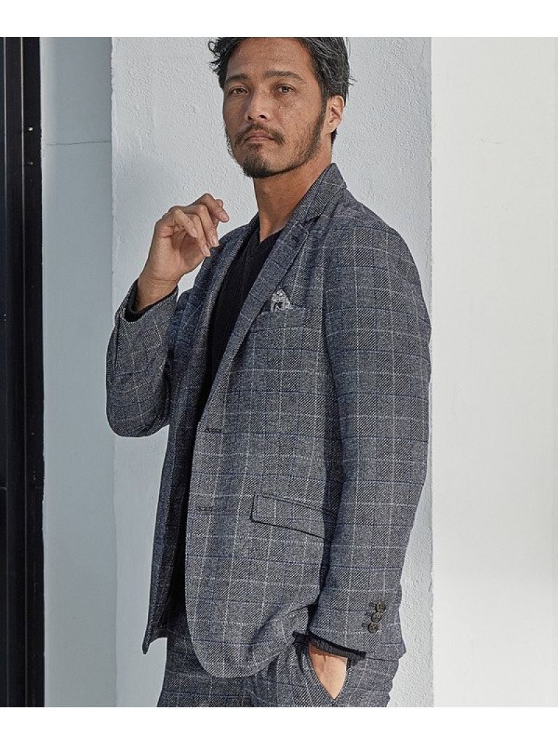 【SALE／30%OFF】T/Rチェックノッチドラペルテーラードジャケット＜セットアップ対応＞ UNION STATION メンズ ビギ ジャケット・アウター テーラードジャケット・ブレザー グレー ネイビー【RBA_E】【送料無料】[Rakuten Fashion]のサムネイル