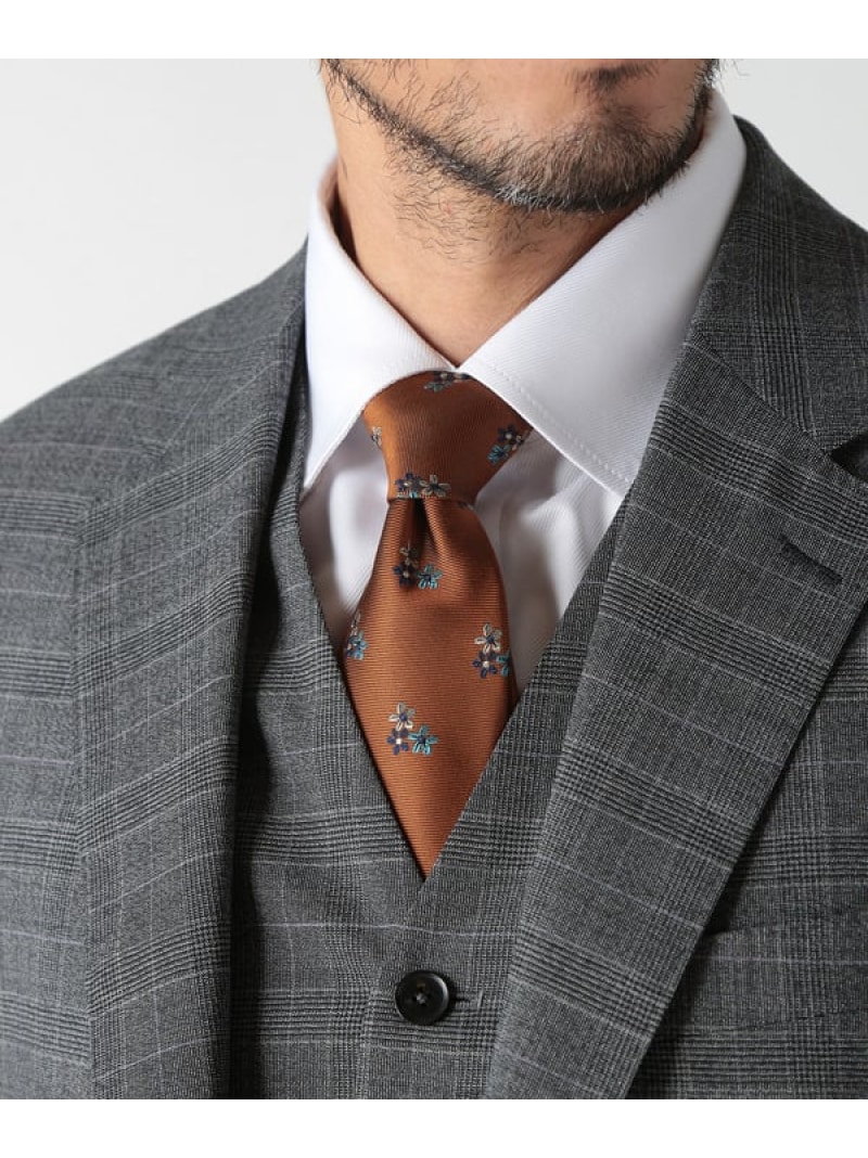 【TIE YOUR TIE(タイユアタイ)】フィレンツェフローラル柄ネクタイ MEN'S BIGI メンズ ビギ スーツ・フォーマル ネクタイ・蝶ネクタイ オレンジ ネイビー【送料無料】[Rakuten Fashion]