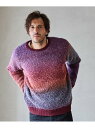 【SALE/50%OFF】ブークレ グラデーション ストライプ クルーネック RATTLE TRAP メンズ ビギ トップス ニット ブラック パープル【RBA...