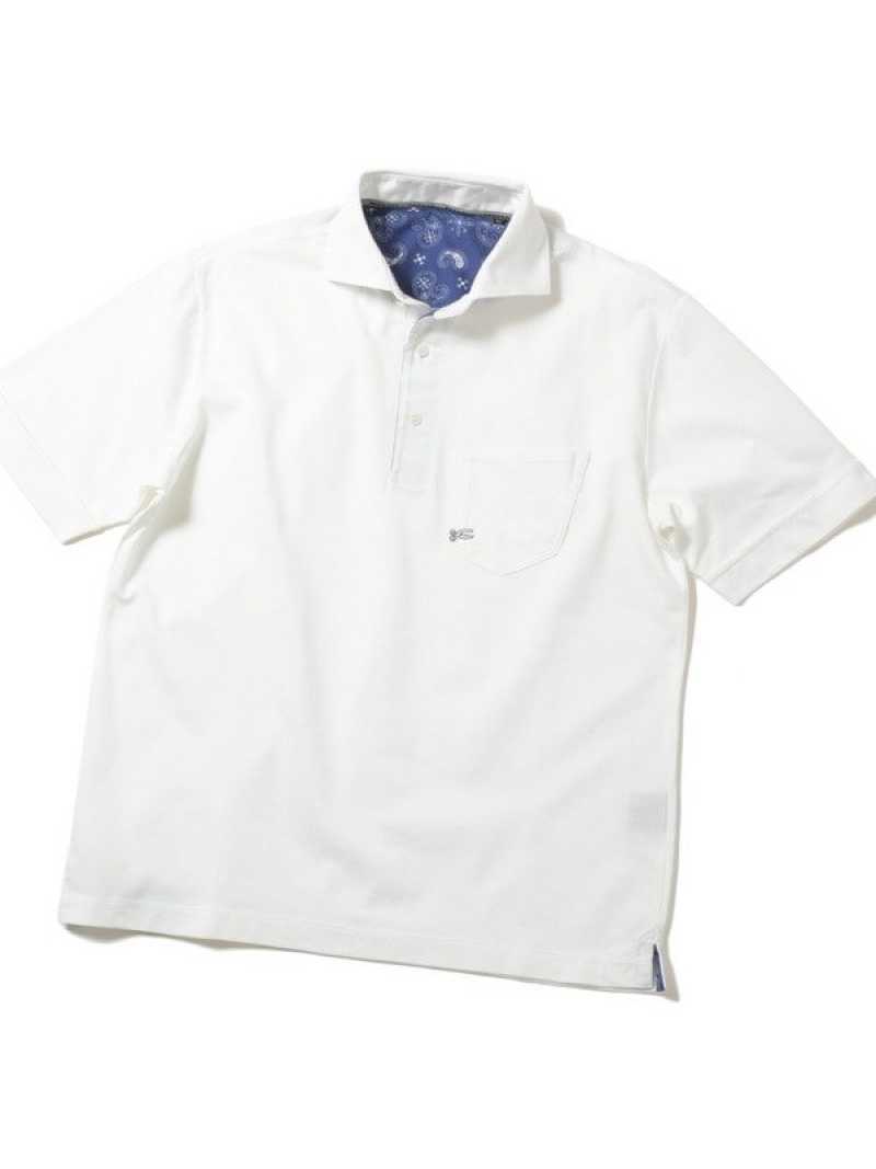 ＜DENHAM/デンハム＞別注 ポケットポロシャツ made in japan MEN'S BIGI メンズ ビギ トップス ポロシャツ ホワイト ネイビー