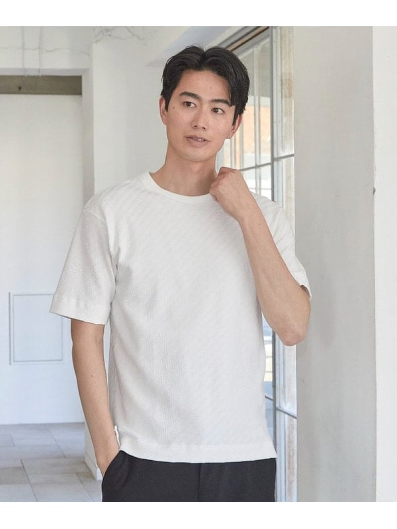 【SALE／55%OFF】リンクスJQD シェブロン柄T UNION STATION メンズ ビギ トップス カットソー・Tシャツ ネイビー ピンク ホワイト【RBA_E】[Rakuten Fashion]のサムネイル