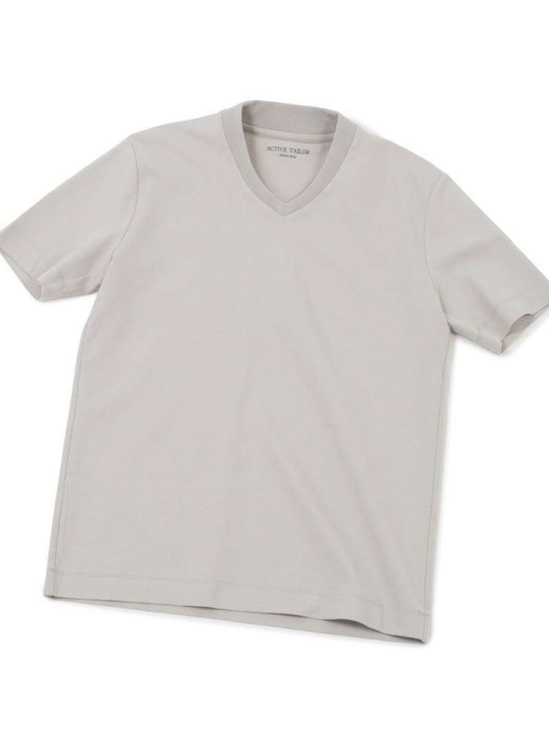 メンズビギ アウター メンズ 【ACTIVE TAILOR】シルケットスムースVネックTシャツ MEN'S BIGI メンズ ビギ トップス カットソー・Tシャツ グレー ホワイト ブルー ブラック【送料無料】[Rakuten Fashion]