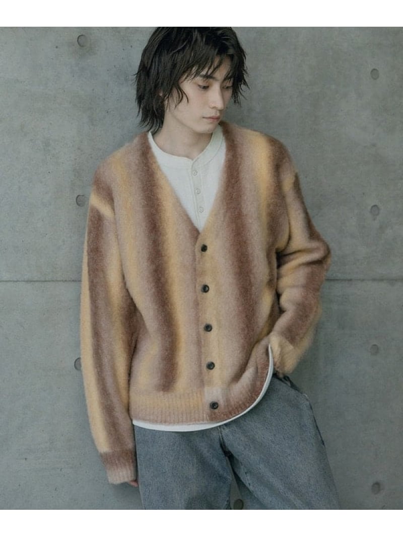 グラデーションストライプカーディガン RATTLE TRAP メンズ ビギ トップス ニット グレー ブラウン【送料無料】[Rakuten Fashion]